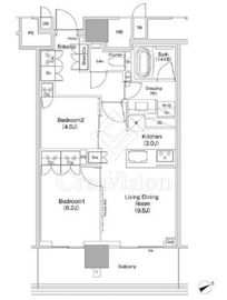 ＪＩＹＵＧＡＯＫＡ　ＭＵＳＥ　ＳＱＵＡＲＥ　ＴＨＥ　ＲＥＳＩＤＥＮＣＥ 9階 間取り図