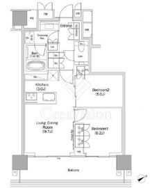 ＪＩＹＵＧＡＯＫＡ　ＭＵＳＥ　ＳＱＵＡＲＥ　ＴＨＥ　ＲＥＳＩＤＥＮＣＥ 8階 間取り図