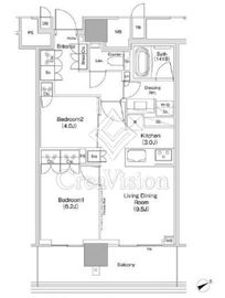 ＪＩＹＵＧＡＯＫＡ　ＭＵＳＥ　ＳＱＵＡＲＥ　ＴＨＥ　ＲＥＳＩＤＥＮＣＥ 12階 間取り図