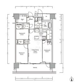 ＪＩＹＵＧＡＯＫＡ　ＭＵＳＥ　ＳＱＵＡＲＥ　ＴＨＥ　ＲＥＳＩＤＥＮＣＥ 14階 間取り図
