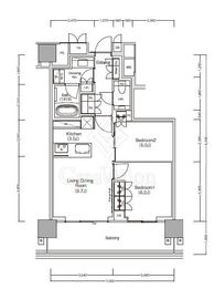ＪＩＹＵＧＡＯＫＡ　ＭＵＳＥ　ＳＱＵＡＲＥ　ＴＨＥ　ＲＥＳＩＤＥＮＣＥ 12階 間取り図