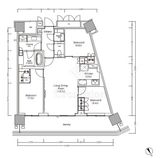 ＪＩＹＵＧＡＯＫＡ　ＭＵＳＥ　ＳＱＵＡＲＥ　ＴＨＥ　ＲＥＳＩＤＥＮＣＥ 10階 間取り図