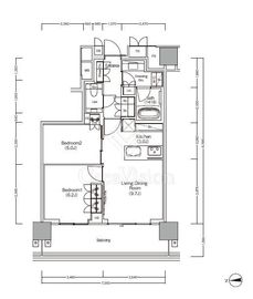 ＪＩＹＵＧＡＯＫＡ　ＭＵＳＥ　ＳＱＵＡＲＥ　ＴＨＥ　ＲＥＳＩＤＥＮＣＥ 8階 間取り図