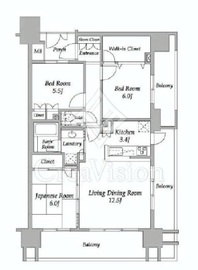 クレストシティレジデンス 5階 間取り図