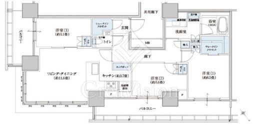 ブリリアタワー浜離宮 22階 間取り図