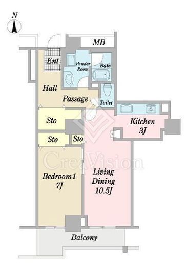 シーリアお台場 3-4-3108 間取り図