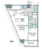 コンフォリア新宿イーストサイドタワー 1716 間取り図