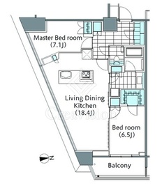 コンフォリア新宿イーストサイドタワー 1716 間取り図