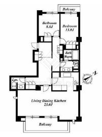 駒沢ガーデンハウス 1F2 間取り図
