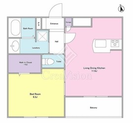 ルテ山崎 205 間取り図