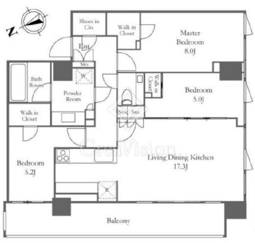 ディアナガーデン恵比寿TheHouse 2階 間取り図