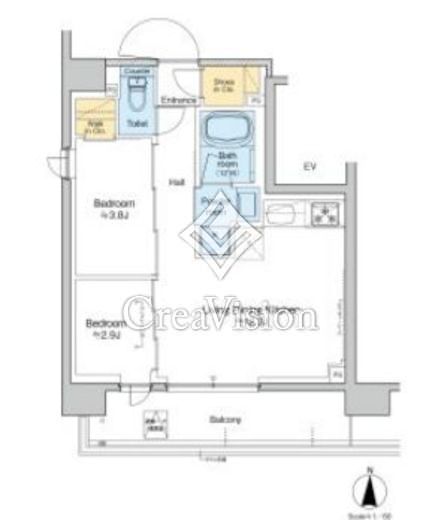 プラウドフラット西蒲田 801 間取り図