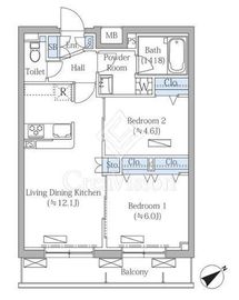 Ｒｏｖｉｎｅ目黒東山 402 間取り図