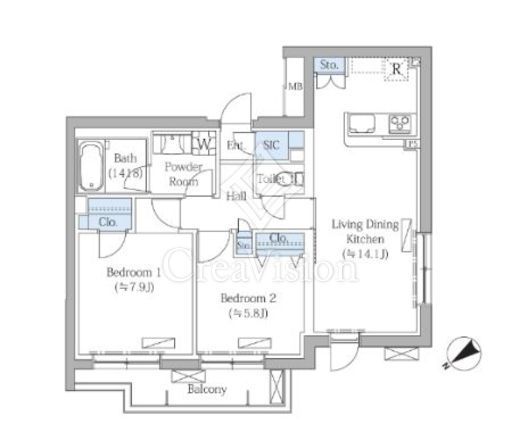 Ｒｏｖｉｎｅ目黒東山 105 間取り図
