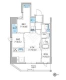 クレヴィアリグゼ蒲田西 701 間取り図