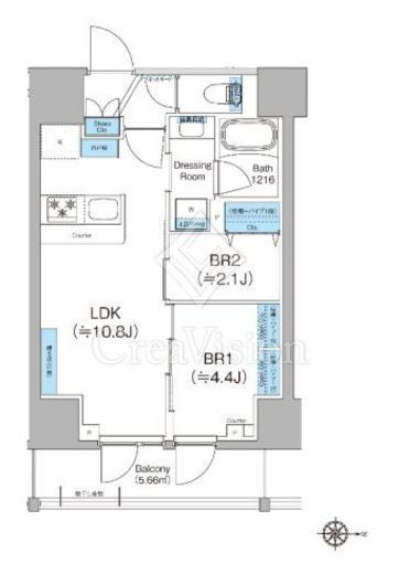 クレヴィアリグゼ蒲田西 1102 間取り図