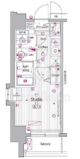 グランド・ガーラ桜木町駅前 3階 間取り図