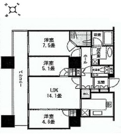 東京ツインパークス ライトウィング 5階 間取り図