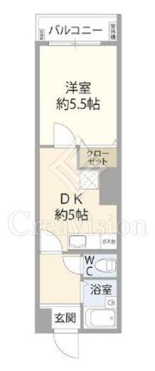 クレスト恵比寿 6階 間取り図