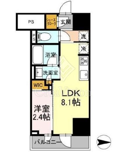 ピアース新宿三丁目 7階 間取り図