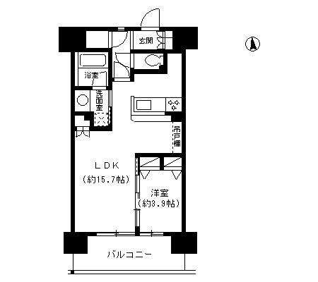 パークキューブ東品川 512 間取り図