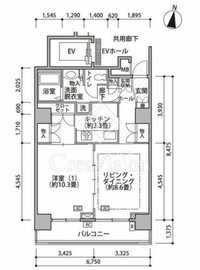 東雲キャナルコートCODAN 18-1102 間取り図