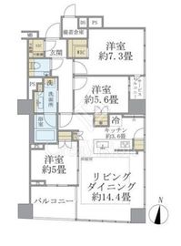 ブリリア二番町 8階 間取り図