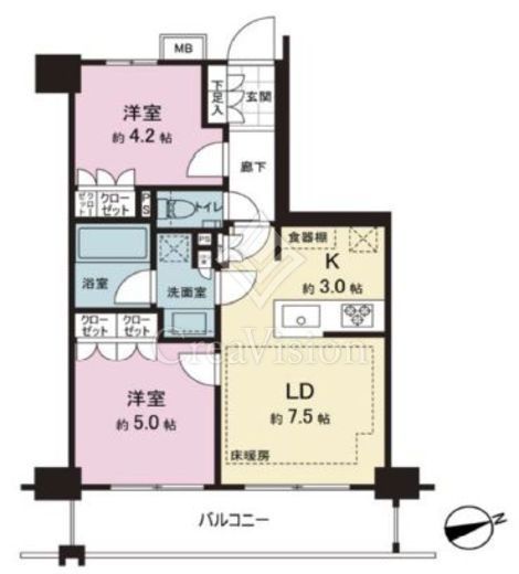 オープンレジデンシア新宿ザ・ハウス 9階 間取り図