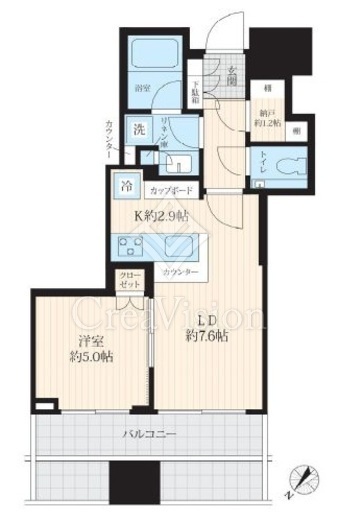 ＣＡＰＩＴＡＬ　ＧＡＴＥ　ＰＬＡＣＥ　ザ・タワー 37階 間取り図