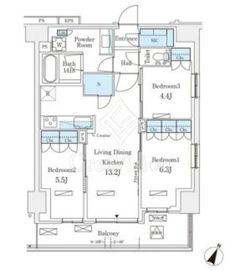 ロイヤルパークス赤羽ノース 1001 間取り図