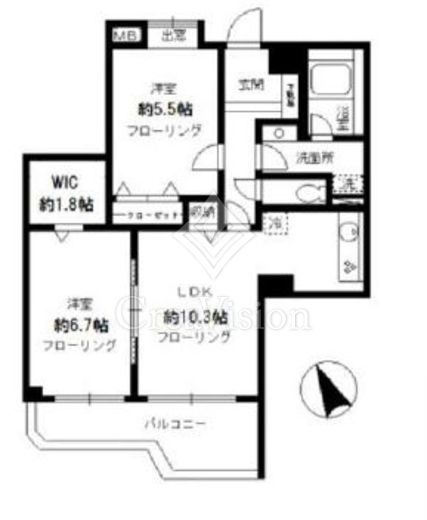 ガーデンフォート目黒 3階 間取り図