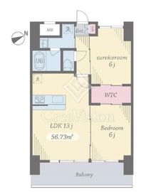 プライムコート立川 1408 間取り図