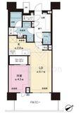 ブランズ芝浦 13階 間取り図