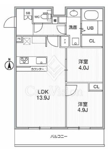 THE PALMS MUSE 新江古田 302 間取り図