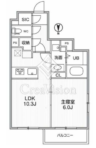 THE PALMS MUSE 新江古田 404 間取り図