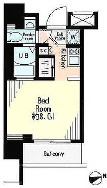 レジディア市谷薬王寺 1104 間取り図