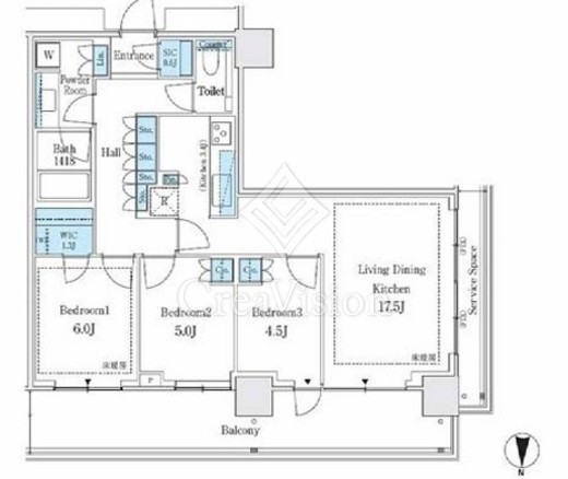 パークシティ中野　ザ　タワー　エアーズ 4階 間取り図