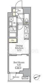 グランエール西日暮里SOUTH 102 間取り図