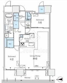 グランドシティタワー月島 39階 間取り図