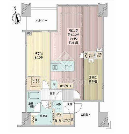 白金ザ・スカイ 34階 間取り図