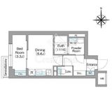 スタイリオフィット新丸子 407 間取り図