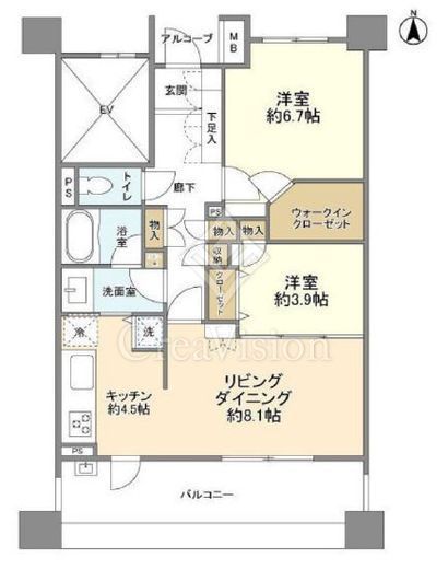 エルスール三鷹 2階 間取り図