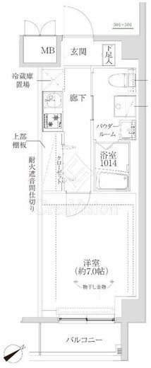 RELUXIA武蔵中原Ⅱ 501 間取り図