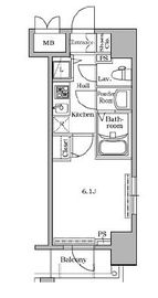 レジディア広尾2 602 間取り図