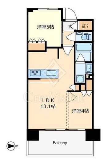プラウドシティ国立 4階 間取り図