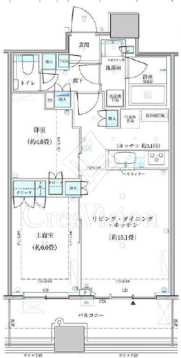 パークタワー勝どきミッド/サウス 18階 間取り図