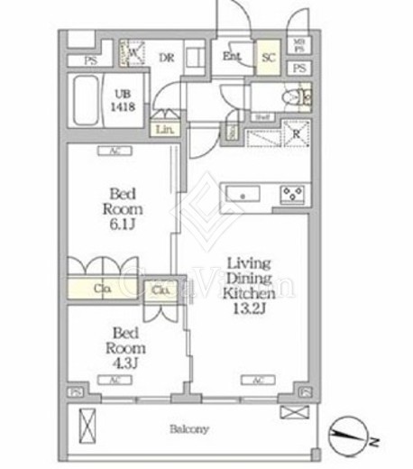 ミレーネ滝野川 503 間取り図