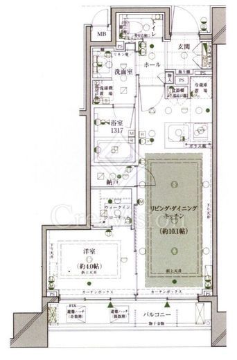ザ・ミッドハウス新宿御苑 3階 間取り図