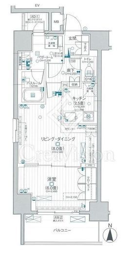 デュオステージ王子Ⅱ 9階 間取り図