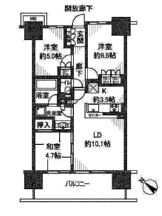 東京ミッドベイ勝どき 11階 間取り図